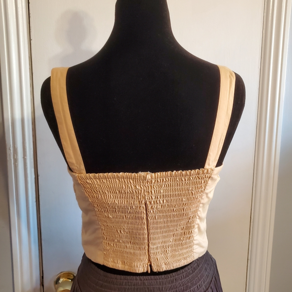 Abercrombie & Fitch Coquette Pleated Top Removable Straps Size S Beachy Boho y2k - Picture 3 of 8